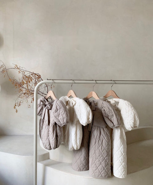 Quilted Bodysuit with Bowtie