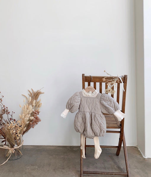 Quilted Bodysuit with Bowtie