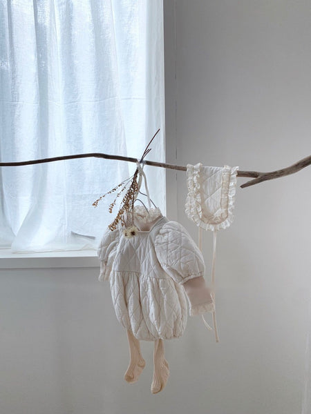 Quilted Bodysuit with Bowtie