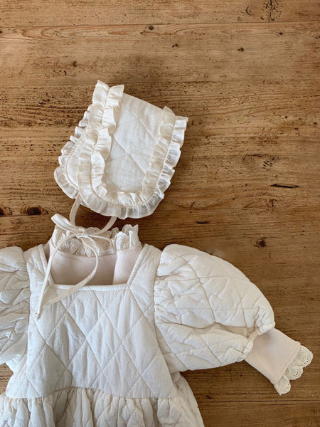 Quilted Bodysuit with Bowtie