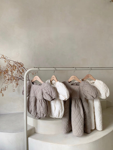 Quilted Dress with Bowtie