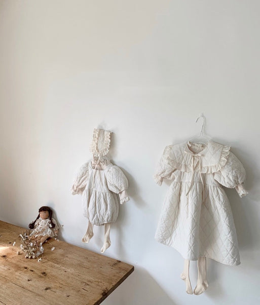 Quilted Dress with Bowtie