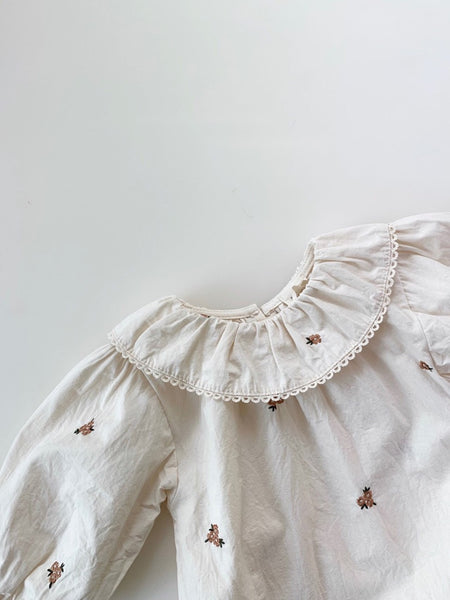 Sailor Flower Embroidered Bodysuit