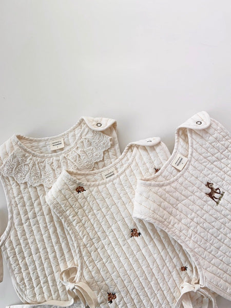 Quilted Vest with embroidery