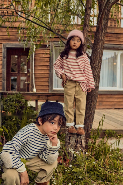 Striped Elbow Patch Sweatshirt