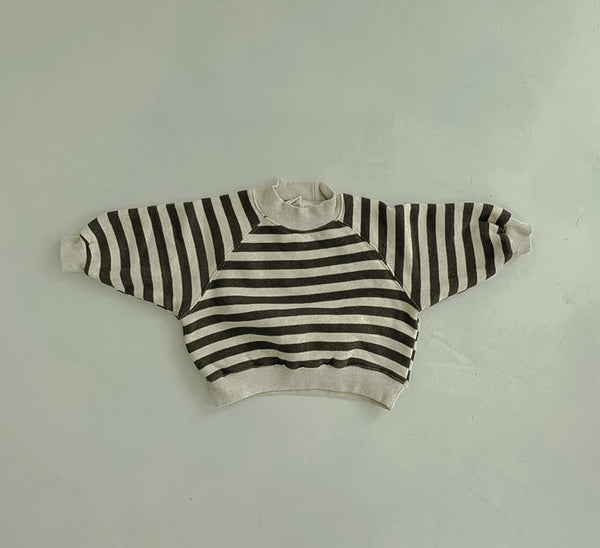 Striped Mockneck Knit Sweatshirts