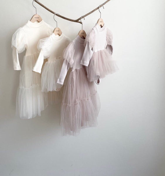 Tulle Bubble Sleeve Bodysuit