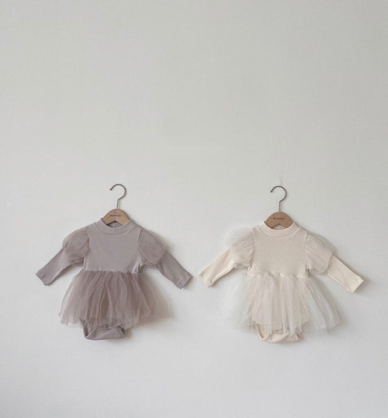 Tulle Bubble Sleeve Bodysuit