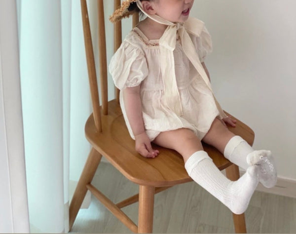 Vintage Flower Square Neckline Bodysuit