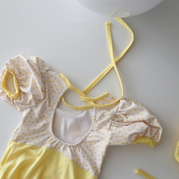 Bubble One-piece Swimsuit, Swim Cap and Beach ball