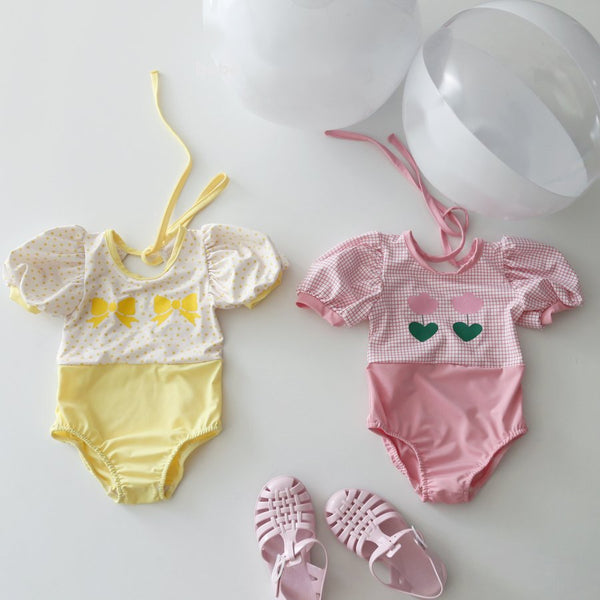 Bubble One-piece Swimsuit, Swim Cap and Beach ball