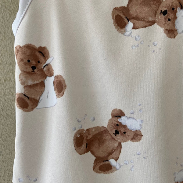 Teddy Bear Two-Piece Bikini and Swim Cap