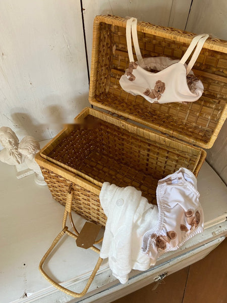 Teddy Bear Two-Piece Bikini and Swim Cap