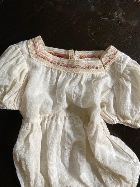 Vintage Flower Square Neckline Bodysuit