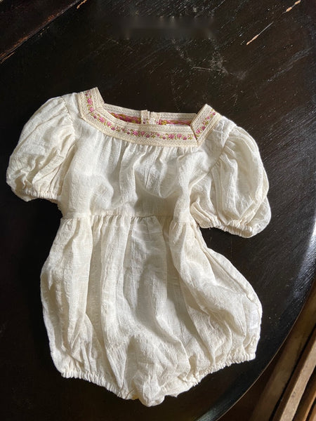 Vintage Flower Square Neckline Bodysuit