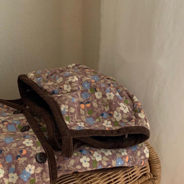 Baby Flower Padded One Piece and Bonnet Set