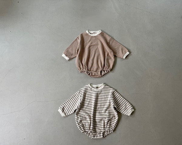 Baby Striped Sweatshirt Romper