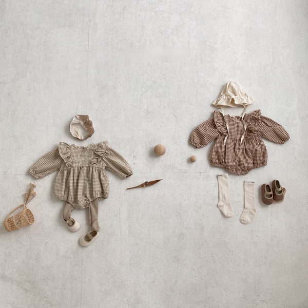 Ruffled Gingham Romper