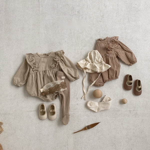 Ruffled Gingham Romper