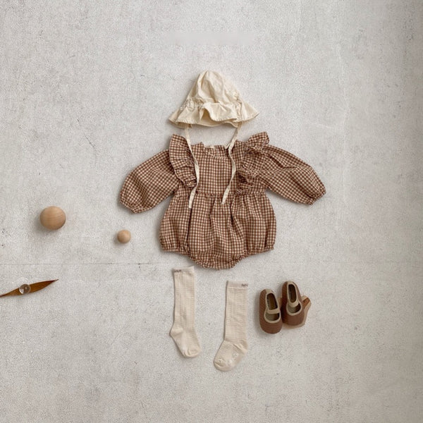 Ruffled Gingham Romper