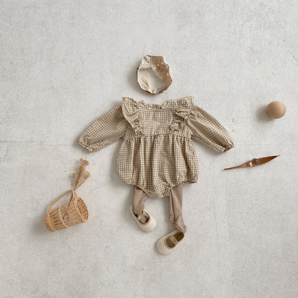 Ruffled Gingham Romper