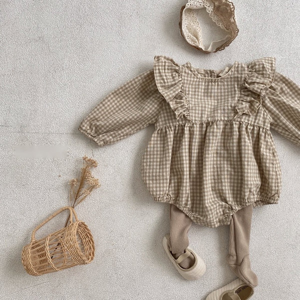 Ruffled Gingham Romper