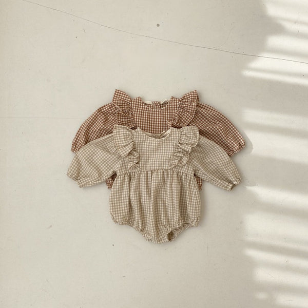 Ruffled Gingham Romper