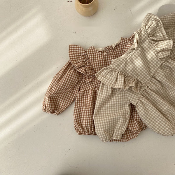 Ruffled Gingham Romper