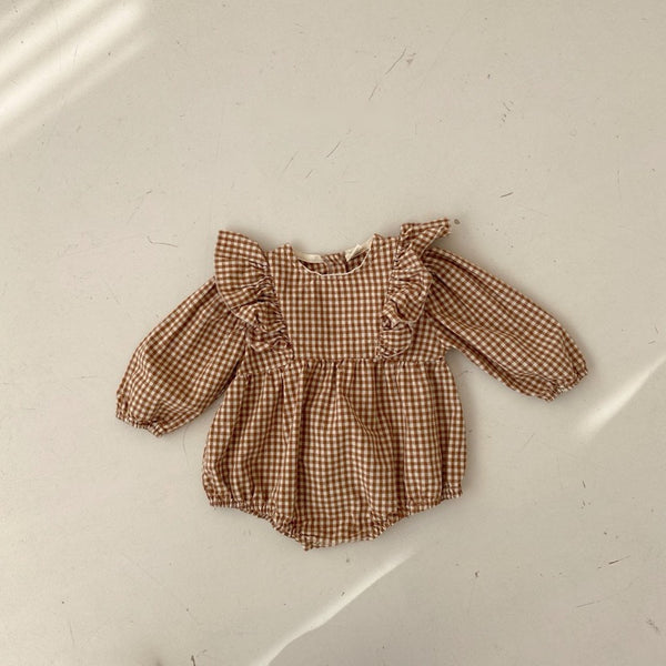 Ruffled Gingham Romper