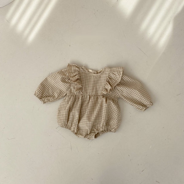Ruffled Gingham Romper