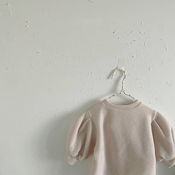 Ribbed Puff Sleeve Top