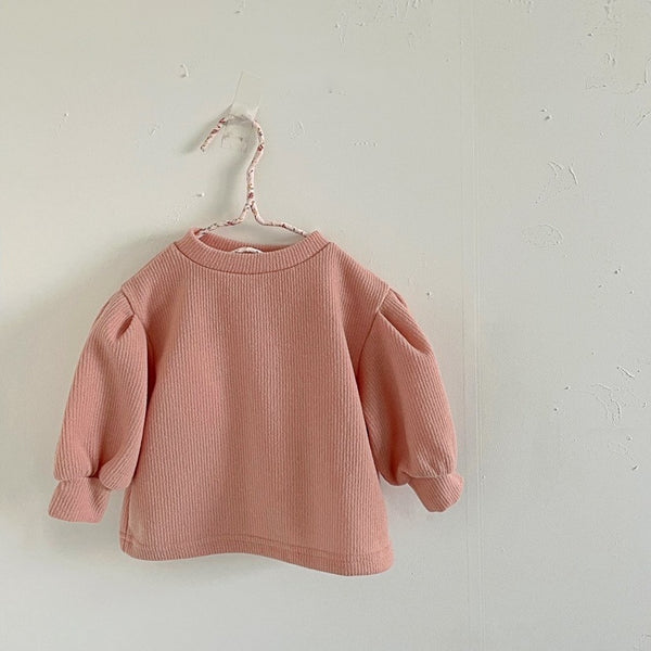 Ribbed Puff Sleeve Top