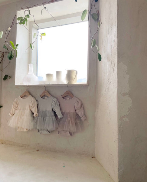 Bubble Sleeve Tulle Bodysuit (Little One)