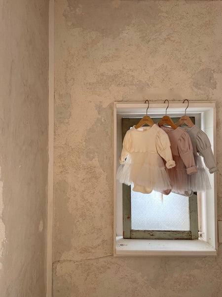 Bubble Sleeve Tulle Bodysuit (Little One)