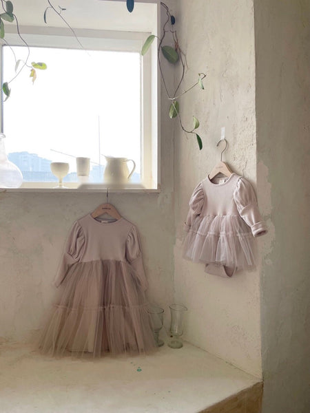 Bubble Sleeve Tulle Bodysuit (Little One)
