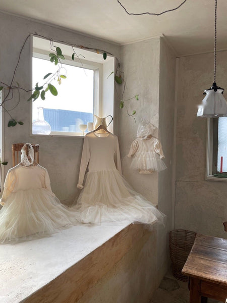 Bubble Sleeve Tulle Dress (Little One)