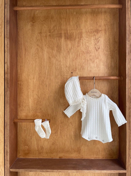 Pointelle Romper and Bonnet (Set)