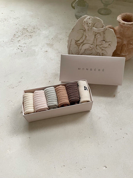 Ribbed Knee Socks- Cherry (6-Pack)