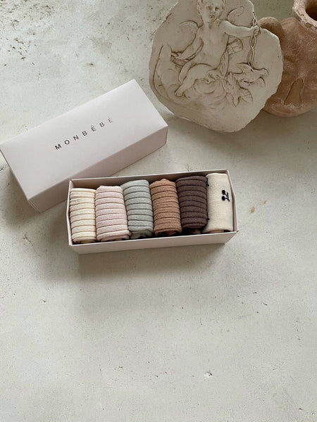 Ribbed Knee Socks- Cherry (6-Pack)