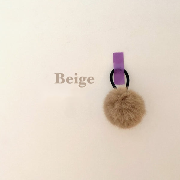 Faux Fur Pompom hair tie