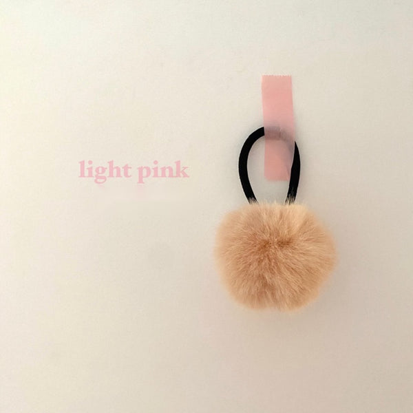 Faux Fur Pompom hair tie