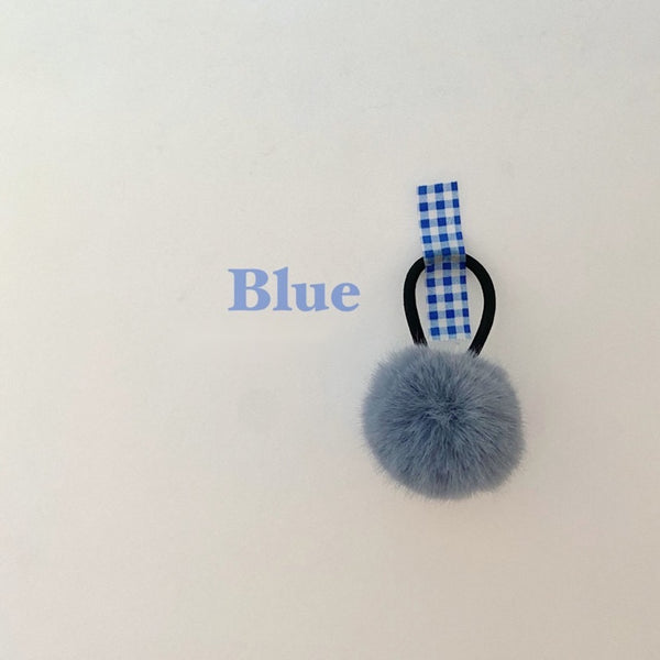 Faux Fur Pompom hair tie