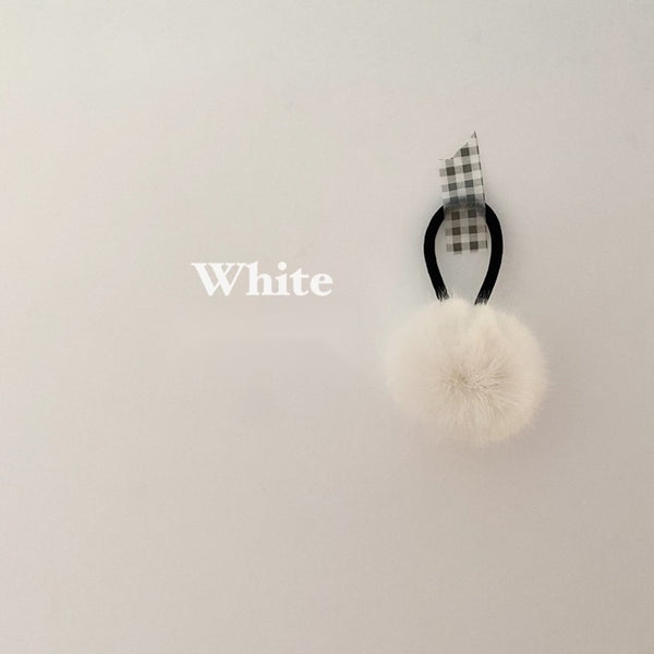 Faux Fur Pompom hair tie