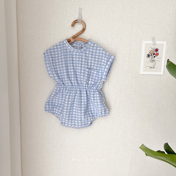 Gingham Terry Cloth Romper