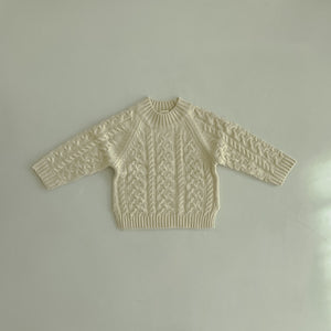 Crewneck Cable Knit Sweater