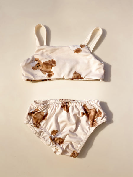 Teddy Bear Two-Piece Bikini and Swim Cap
