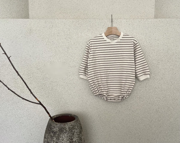 Baby Striped Sweatshirt Romper