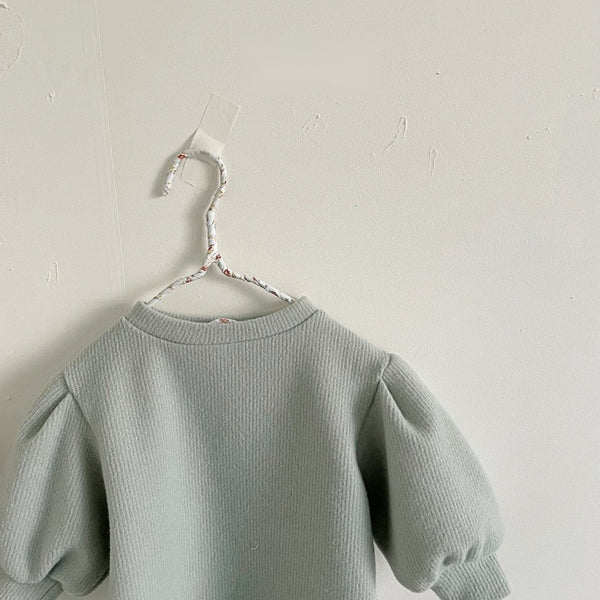 Ribbed Puff Sleeve Top
